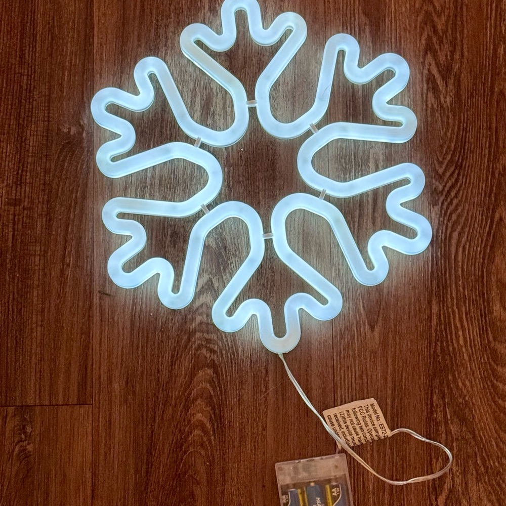 White Snowflake Neon Light